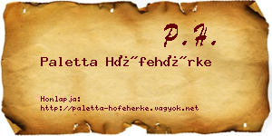Paletta Hófehérke névjegykártya