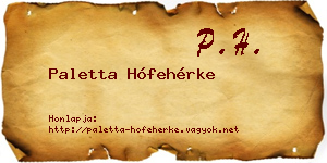 Paletta Hófehérke névjegykártya